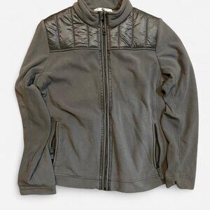 BMW Jacket Women's Size Medium Gray Fleece Full Zip Car Automobile Preppy